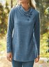 Jersey Loose Casual Plain Blouse