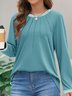 Casual Raglan Sleeve V Neck Loose Knitted T-Shirt