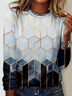 Loose Casual Geometric Jersey T-Shirt