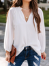 V Neck Casual Blouse