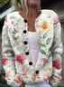 Regular Fit Crew Neck Casual Cardigan