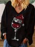 Jersey Christmas Wine Glass Casual Blouse
