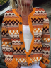 Women's Autumn Art Print Knit Cardigan