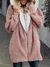 Zipper Solid Sweet Long Sleeve Hoodie & Coat