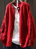 Plain Wool/Knitting Casual Loose Cardigan