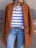 Plain Shawl Collar Loose Casual Jacket