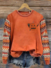 Halloween Pumpkin Cat Design Casual Sweatshirt