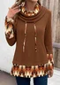Mock Neck Christmas Regular Fit Casual Sweatshirt