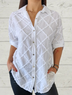 Plain Loose Casual Shawl Collar Shirt
