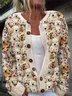 Women's Fuzzy Dogs 3D Printed Cozy Cardigan Sweater