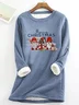 Christmas Gnomes Casual Fluff Fleece Fabric Sweatshirt