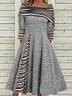 Ethnic Casual Long sleeve Loose Dress