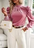 Loose Velvet Casual Plain Blouse