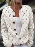 Women's Christmas Elk Plaid Print Knit Cardigan