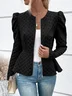 Regular Fit Casual Plain Crew Neck Blazer