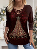 Lace Christmas Loose Casual Blouse