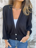 Casual Dolman Sleeve Plain Loose Knit Top