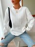 Crew Neck Casual Loose Plain Sweatshirt