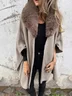 Plain Loose Dolman Sleeve Casual Coat