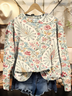 Vintage Paisley Floral Print Casual Sweatshirt
