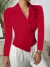 Lapel Collar Casual Plain Blazer
