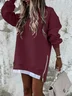 Plain Loose Crew Neck Casual Sweatshirt