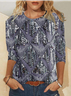 Loose Crew Neck 3D Printing Casual T-Shirt