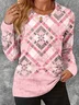 Geometric print crew neck T-shirt
