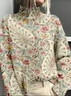 Loose 3D Printing Mock Neck Casual Sweatshirt