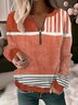 Striped Print Loose Casual Sweatshirt