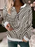 Abstract Print half Open Collar Sweatshirt