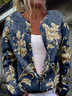 Floral Vintage Knitted Crew Neck Cardigan