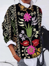 Casual Ethnic Crew Neck Loose Sweatshirt
