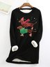 Loose Crew Neck Casual Christmas Sweatshirt