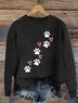 Heart Dog Simple Crew Neck Loose Sweater