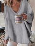 Loose Plain Casual Crew Neck Sweatshirt