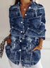 Casual Floral Loose Shirt Collar Shirt