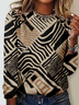 Geometric Crew Neck Regular Long Sleeve Shirt