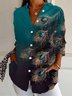 Feather Casual Shirt Collar Loose Shirt