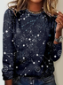 Christmas Casual Starry Sky Regular Long Sleeve Shirt