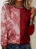 Casual Multicolor Block Loose Crew Neck T-Shirt