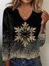 Christmas  Snowflake Ombre Long sleeve Shirt