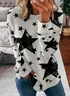 Crew Neck Casual Star Sweatshirt