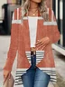 Striped Print Casual Long Sleeve Shawl Jacket