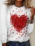 Loose Heart/Cordate Casual Jersey T-Shirt