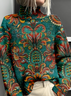 Casual Loose 3D Printing Mock Neck Sweatshirt