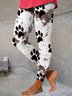 Causal Paw Splash Ink Print Skinny Leggings