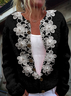 Loose Crew Neck 3D Printing Casual Cardigan