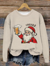 Santa Claus Crew Neck Loose Casual Sweatshirt