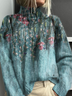 Floral Turtleneck Casual Sweatshirt